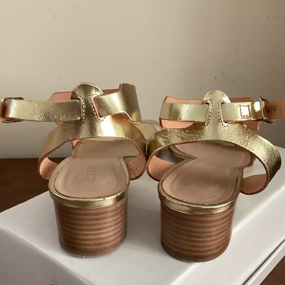J.crew gold metallic leather ankle strap sandal - Picture 8 of 9